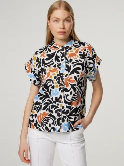 Kurzarmbluse mit Leinen LISON