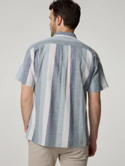 Kurzarmhemd mit Leinen