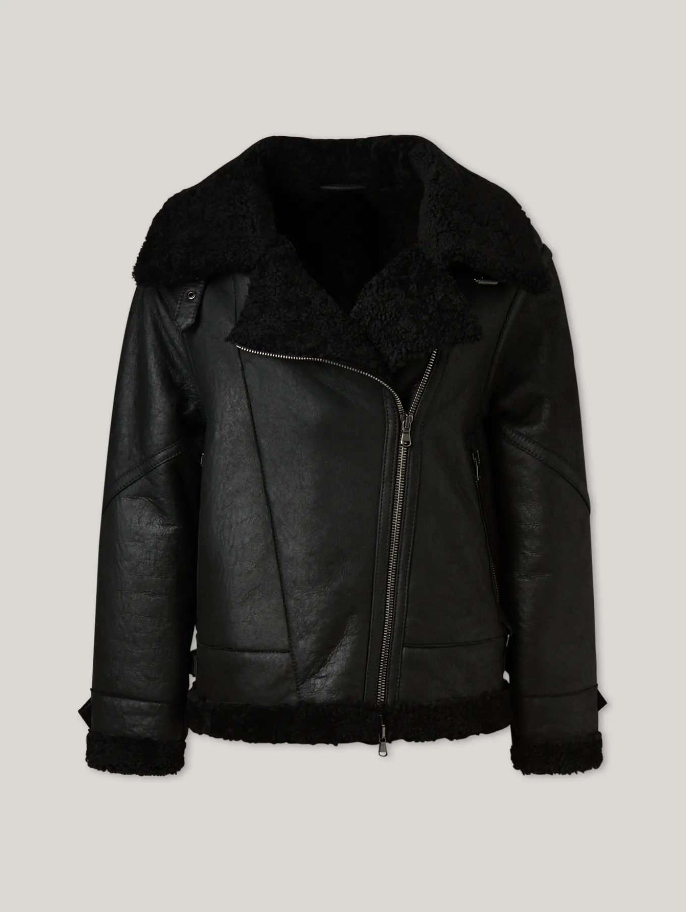 Lammfelljacke im Biker-Look PARIS