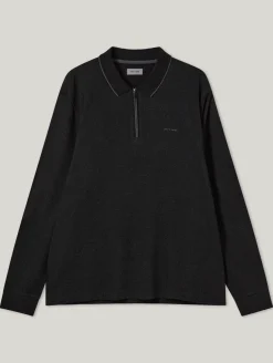 Langarm Poloshirt mit Zip