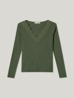 Langarmshirt mit Spitze