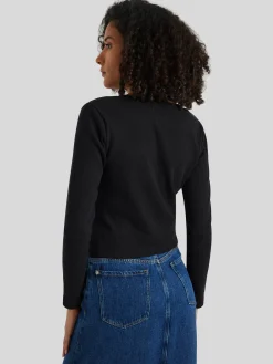 Langarmshirt mit Wickel-Optik