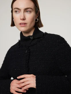 Lange Strickjacke aus Bouclé