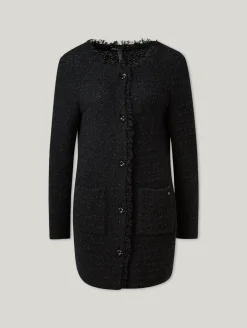 Lange Strickjacke aus Bouclé