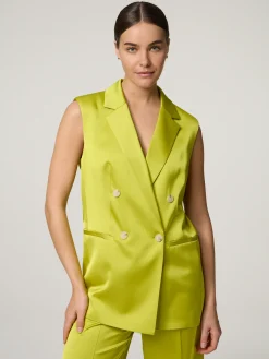 Lange Weste aus Satin