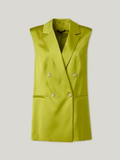 Lange Weste aus Satin