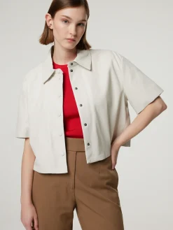 Lederhemd im Boxy Fit MACAYA