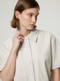 Lederhemd im Boxy Fit MACAYA