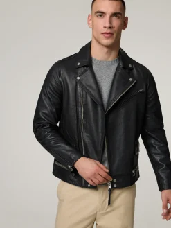 Lederjacke im Slim Fit