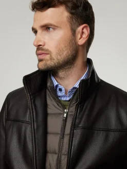 Lederjacke mit Blende