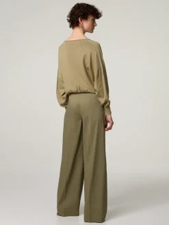 Leinenhose mit weitem Bein