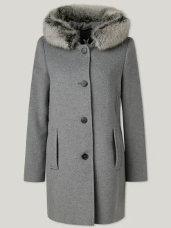 Mantel mit Kunstfell