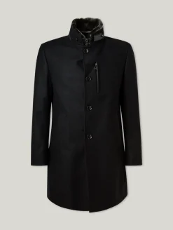 Mantel mit Lammfellkragen