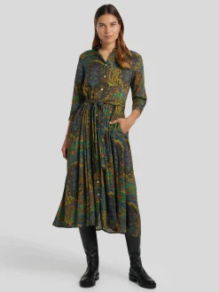 Maxikleid aus Viskose mit Gurt