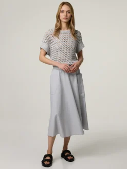 Midijupe aus Baumwolle