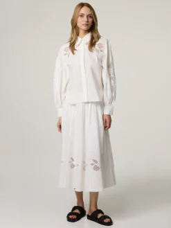 Midijupe aus Baumwolle