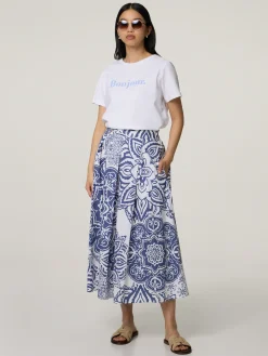 Midijupe aus Baumwolle