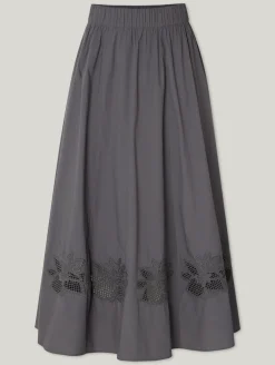 Midijupe aus Baumwolle