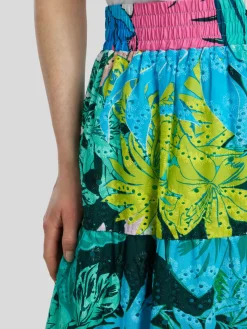 Midijupe aus Baumwolle