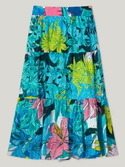 Midijupe aus Baumwolle