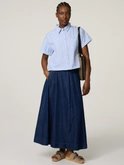 Midijupe aus Denim ALBATA