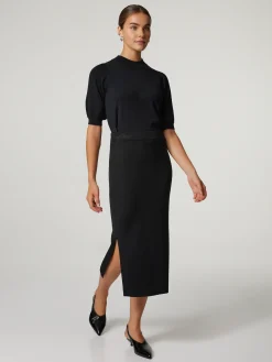 Midijupe aus Feinstrick