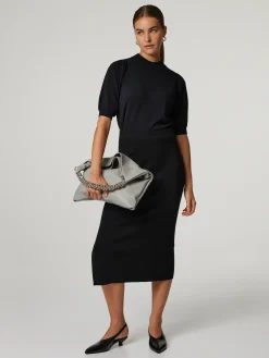 Midijupe aus Feinstrick