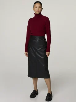 Midijupe aus Kunstleder MIEKO