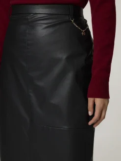 Midijupe aus Kunstleder MIEKO