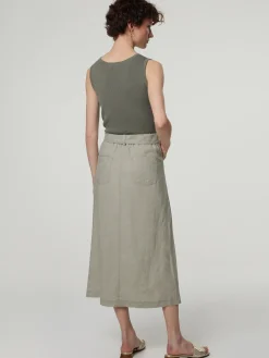 Midijupe aus Leinen