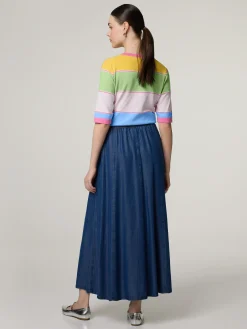 Midijupe im Denim-Look