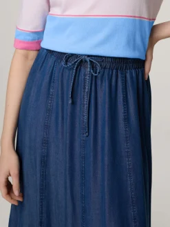 Midijupe im Denim-Look