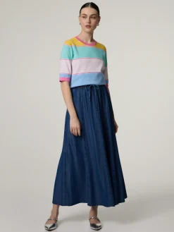 Midijupe im Denim-Look