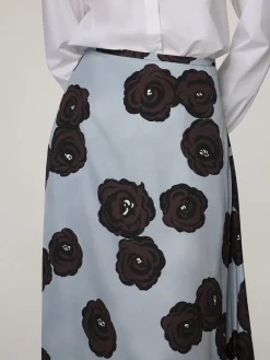 Midijupe mit Blumenprint