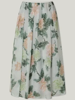 Midijupe mit Flower-Print