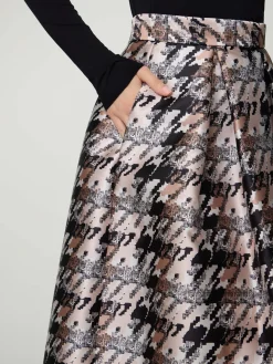 Midijupe mit Muster PIED IVORY