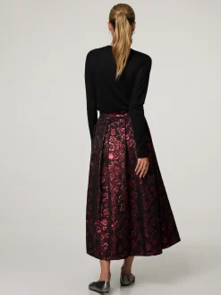 Midijupe mit Muster RED