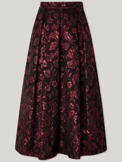 Midijupe mit Muster RED