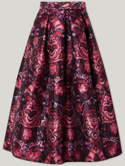 Midijupe mit Muster RED