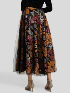 Midijupe mit Pailletten