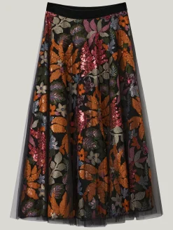 Midijupe mit Pailletten