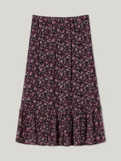 Midijupe mit Volants