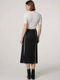 Midijupe mit Wolle VOLTARA