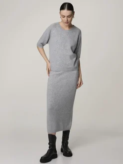 Midijupe mit Woll-Kaschmir- Mix