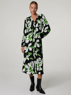 Midikleid aus Crêpe