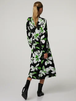 Midikleid aus Crêpe