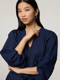 Midikleid mit Leinen