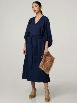 Midikleid mit Leinen