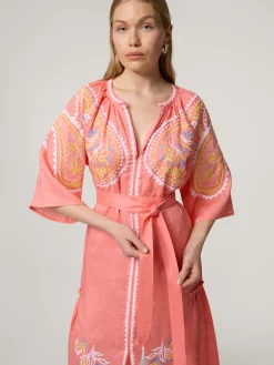 Midikleid mit Leinen