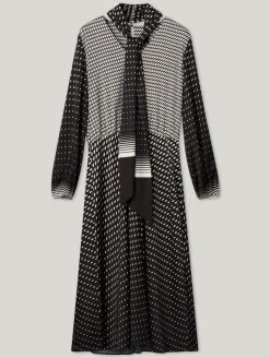 Midikleid mit Punkten-Print